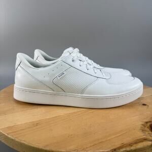 Kizik Oslo Sneakers Men's Size 12 Optic White Leather Mesh Hands‎ Free Shoes NEW